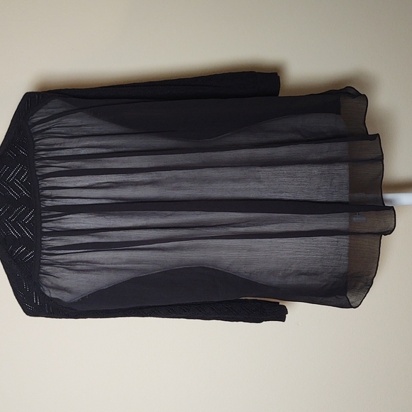 Madison Women's Black Cardigan with Sheer Back - Picture 6 of 8